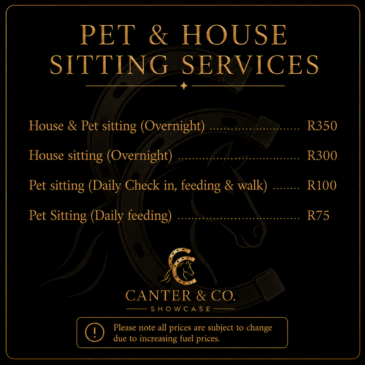 Canter and Co pet and house sitting services and prices